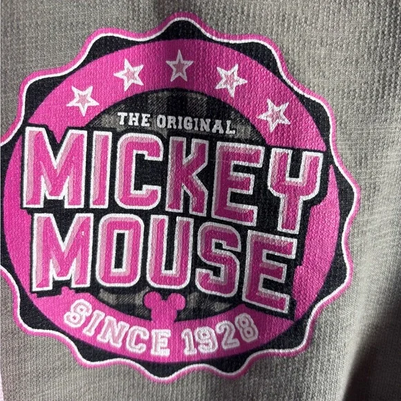 Disney Mickey Mouse Women's zip-up Hoodie Gray & Pink XL - Picture 3 of 6